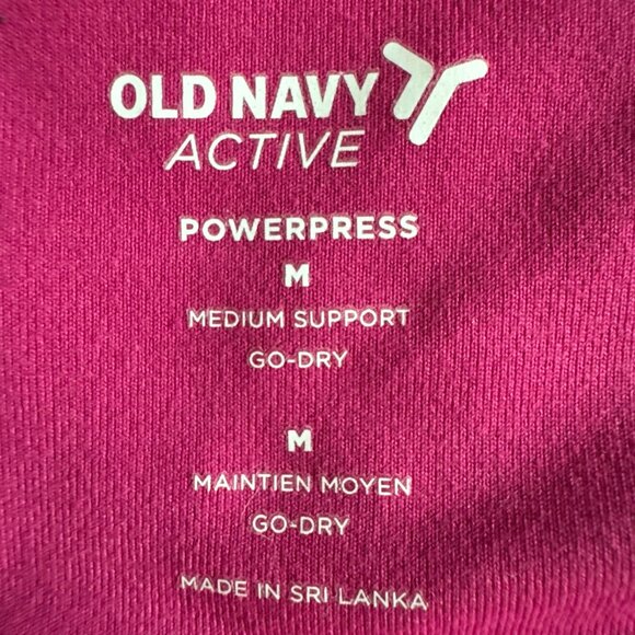 Women's Old Navy Medium Support PowerPress Strappy Sports Bra MEDIUM Fuchsia - Picture 3 of 3
